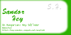 sandor hey business card